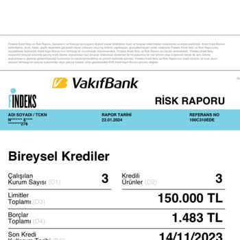 Findeks Acil Dönüş Lütfen