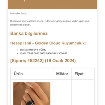 Logos Kuyumculuk Siparişle İlgili Sorum