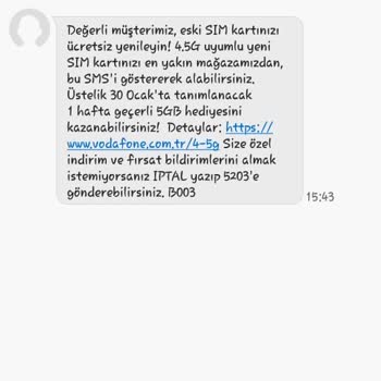 Vodafone Ücretsiz Olmayan Ama Öyle Bahsedilen 4.5G Hatta Geçiş