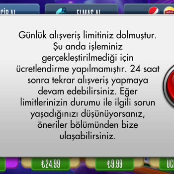 Zynga Günlük Limit Alımı Hatası