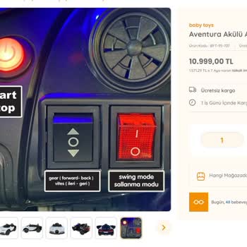 E-BEBEK Baby Toys Akülü Arabada Belirtilen Sallanma Modu Özelliği Yok