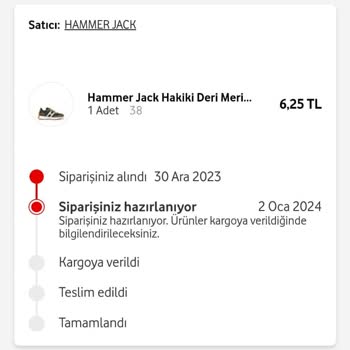 Vodafone Yanımda Gelmeyen Sipariş