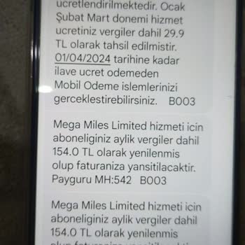 Mega Miles Ücret İadesini Arz Ve Talep Ediyorum
