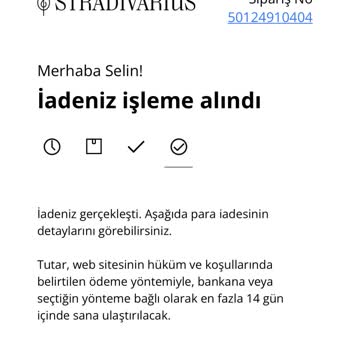 Stradivarius Online Sipariş Mağduriyeti