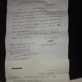 Evkur Alışveriş Geciken Kurutma Makinesi Ve İptal Sorunu