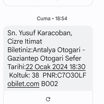 Cizre Nuh İtimat Obilet Veya Otobüs Hatası