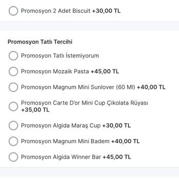 Migros Yemek Menü Seçimi Yanlış Ve Siparişimin Eksiği Tamamlanmıyor.