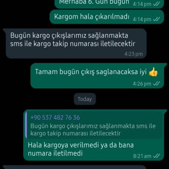 Arya Gross Gönderilmeyen Ürün, Yapılmayan İade!
