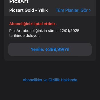 PicsArt Abonelik Ücreti İçin İade Talebi