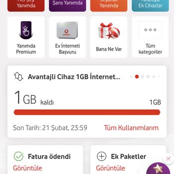 Vodafone Akıllı Cihaz 1 GB İnternet