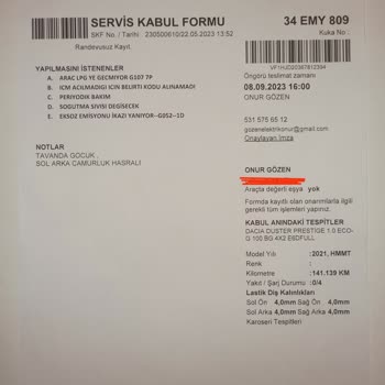 Renault Dacia Yetkili Servis ASF Ayıplı Ürün