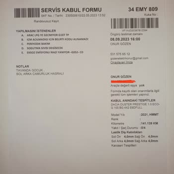 Renault Dacia Yetkili Servis ASF Ayıplı Ürün