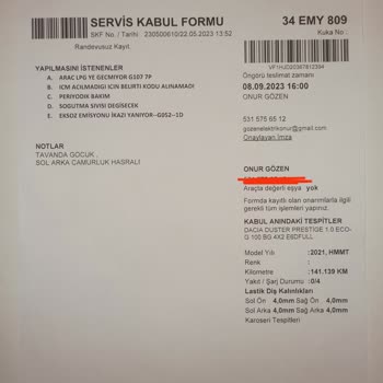 Renault Dacia Yetkili Servis ASF Ayıplı Ürün