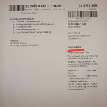 Renault Dacia Yetkili Servis ASF Ayıplı Ürün