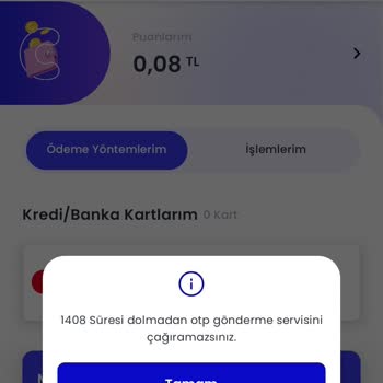 Masterpass 1408 Süresi Dolmadan OTP Gönderme Servisini Çağıramazsınız