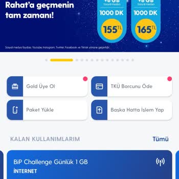 BİP Uygulaması BİP Challenge Uygulaması Vermediği GB Lerim