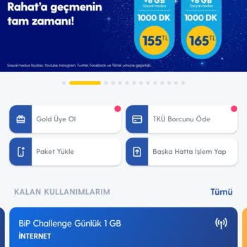 BİP Uygulaması BİP Challenge Uygulaması Vermediği GB Lerim