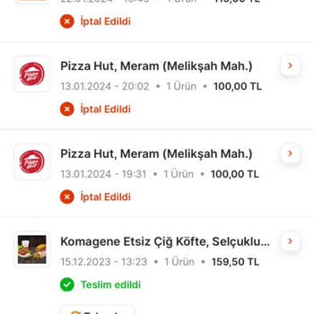 Migros Yemek Keyfi Sipariş İptali