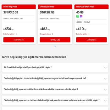 Vodafone Tarife Yetersizliği Hk.