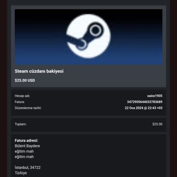 Steam Oyun Satın Alımında Yaşanan Sorun