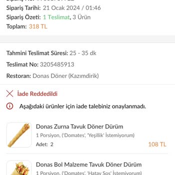 Trendyol Teslim Edilmeyen Ürünler İade Reddi Yapıldı