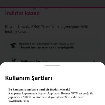 Boyner Now Kampanya Uygulanmıyor!