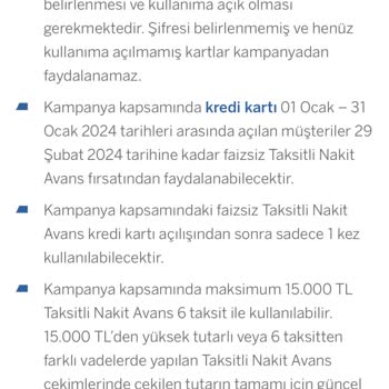 Garanti BBVA Faizsiz Nakit Avans Kullanamadım!