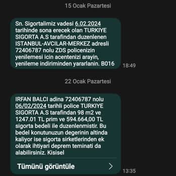 Ziraat Bank Avcılar Şubesi Bilgim Olmadan DASK Poliçe Yenilemiş!