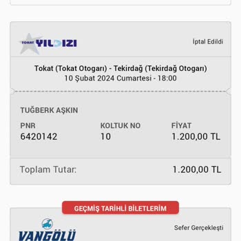 Obilet Bilet İade Tutarı