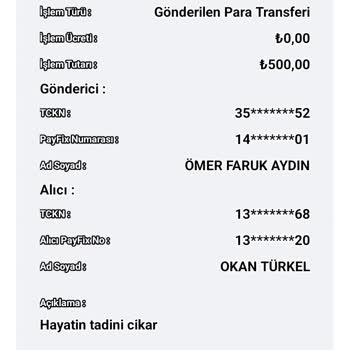 PayFix Hesabımdan Kaybolan 500 TL!