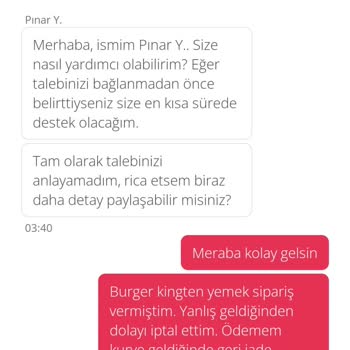 Yemeksepeti Ücret İadesi Yapmıyor