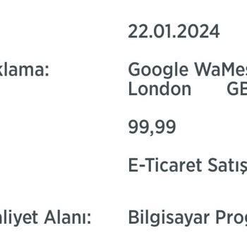 Google Wames London, İzinsiz Para Çekme