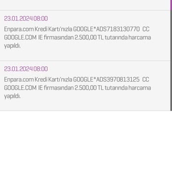 Enpara Google Tarafından Hesabımdan Para Çekildi