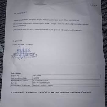 Trendyol Sandisk Değişim Talebi Kabul Edilmedi