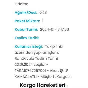Kargoist Teslim Edilmeyen Kargo