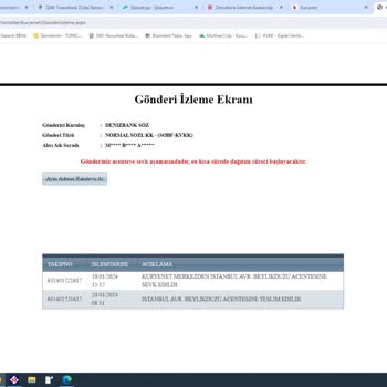 Kuryenet Kart Teslimat Bilgisi Verilmiyor