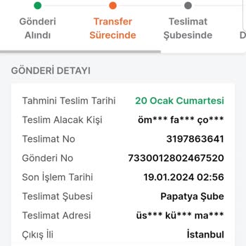 Trendyol Express Kargo Teslimatındaki Gecikme Hakkında Bilgi Talebi