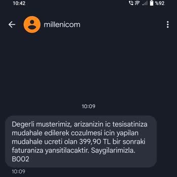 Millenicom Eve Gelmeden Faturaya Evde Hizmet Faturası Yansıtıyor