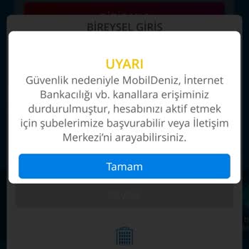 Denizbank Güvenlik Nedeniyle Girememe Hatası