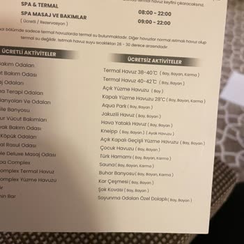 Alusso Thermal Hotel Spa & Convention Center (Afyon) Alusso Erkek Havuzlar Eksik Ve Yanlış Bilgilendirme