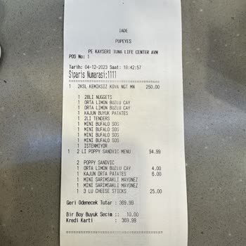 Popeyes İade Yapmalarına Rağmen Paramı İade Yapmıyorlar