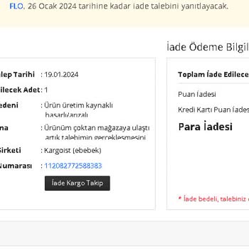 N11 Sitesinden Aldığım FLO Markalı Ürünümün İadesi Yapılmıyor