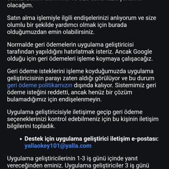 Google Play Ve Yalla 101 Okey Uygulamaları Hakkında Şikayet