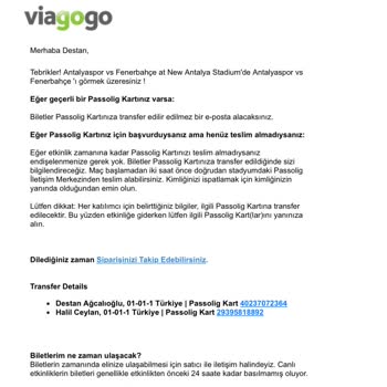 Viagogo Bilet Para İadesi Şikayet