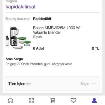 N11 Ambalaj Hasarına Rağmen İptal Edilen Ürün