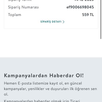 Vivense İn Yollamadığı Sipariş