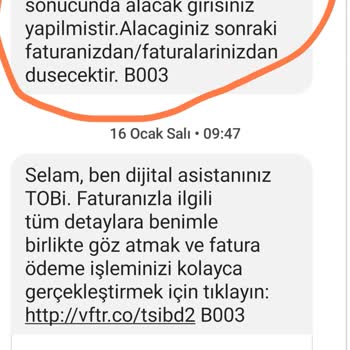 Vodafone Fazla Yansıtan Ve Geri Ödenmeyen Tutar.