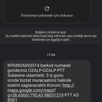 PTT Kargo Kargom Yanlış Şubeye Teslim Edildi
