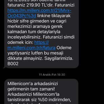 Millenicom Şikayet Hukuka Aykırılık
