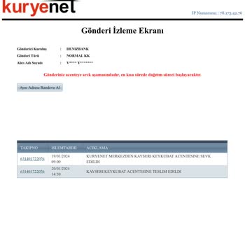 Kuryenet'in Kargoyu Teslim Etmemesi